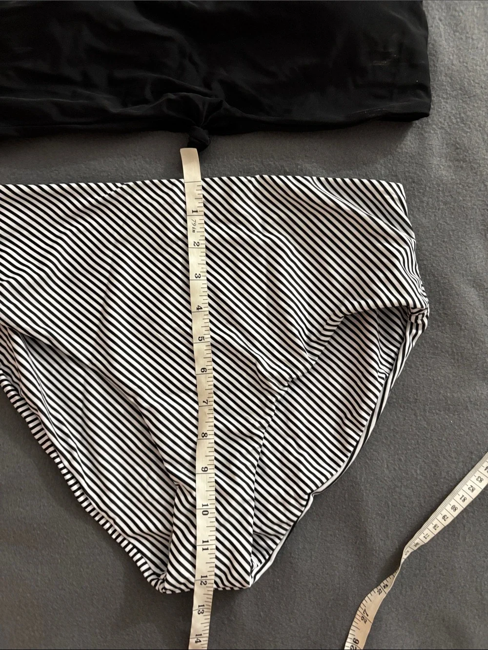 Tempt Me Black Stripe High Waisted Bikini Set Medium NWT
